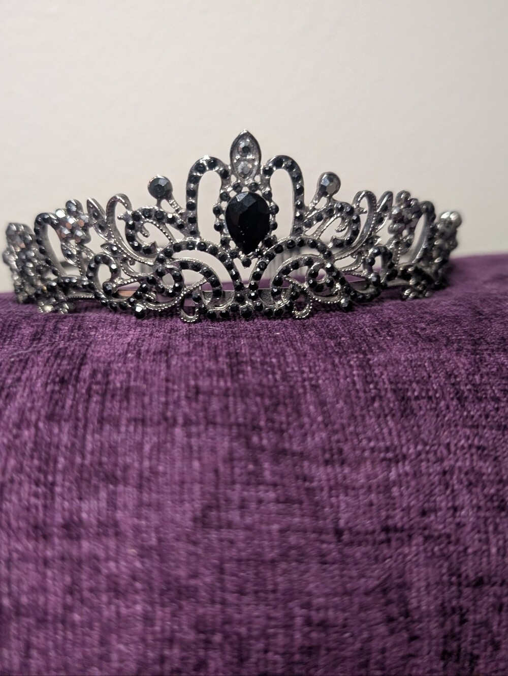 Black Crystal Tiara Crown - Women Accessories